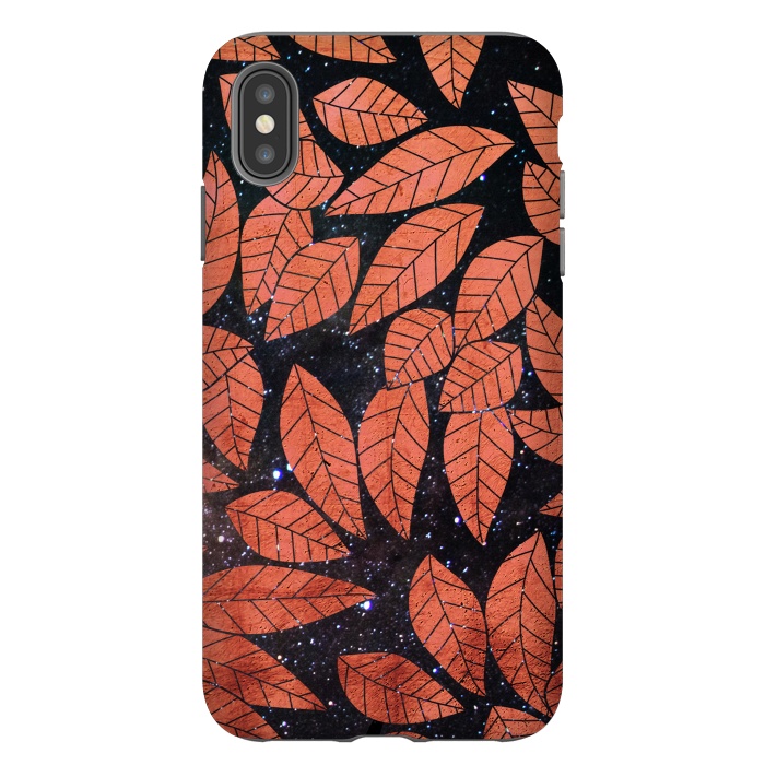 iPhone Xs Max StrongFit Rust autumn leaves pattern by Oana 