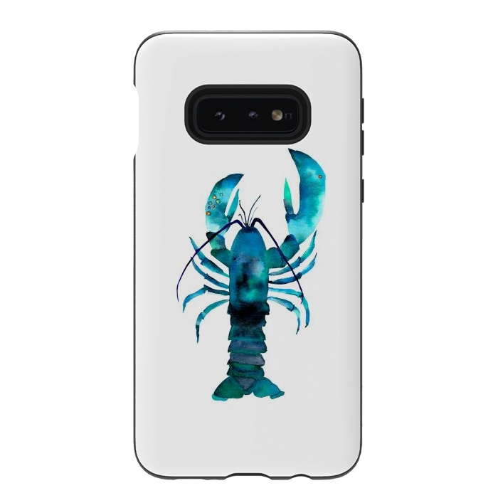 Galaxy S10e StrongFit Blue Lobster by Amaya Brydon