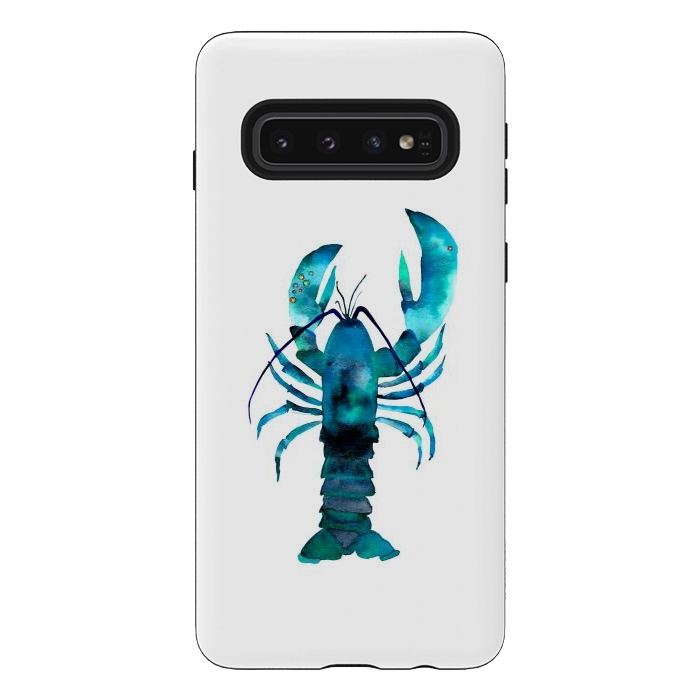 Galaxy S10 StrongFit Blue Lobster by Amaya Brydon