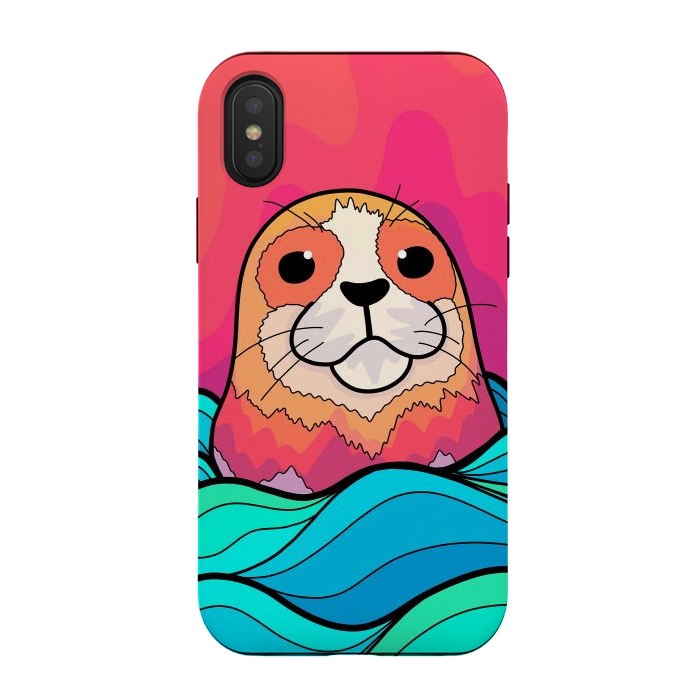 iPhone Xs / X StrongFit The happy seal by Steve Wade (Swade)