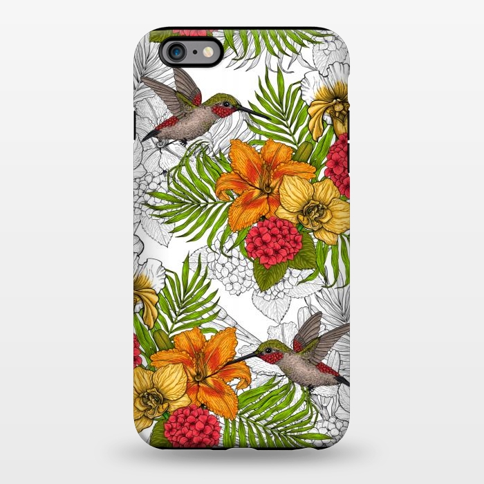 iPhone 6/6s plus StrongFit Hummingbirds and tropical bouquet by Katerina Kirilova