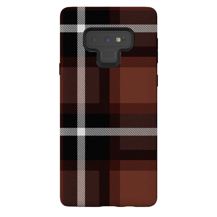 Galaxy Note 9 StrongFit Autumn Foliage Plaid by TMSarts