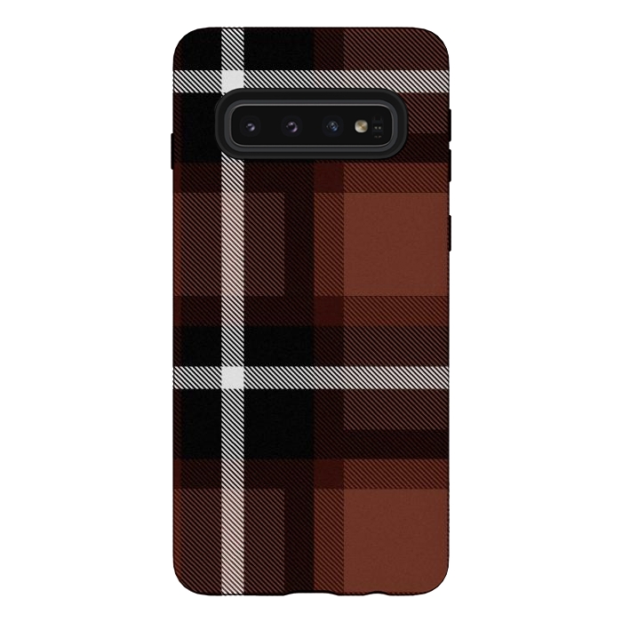 Galaxy S10 StrongFit Autumn Foliage Plaid by TMSarts