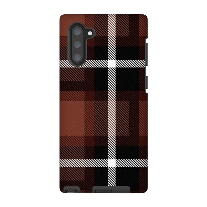 Galaxy Note 10 StrongFit Autumn Foliage Plaid by TMSarts