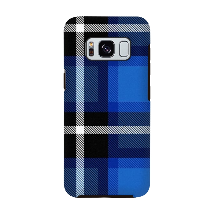 Galaxy S8 StrongFit Blue Scottish Plaid by TMSarts