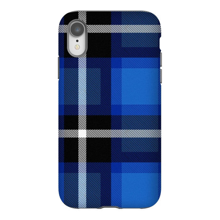 iPhone Xr StrongFit Blue Scottish Plaid by TMSarts