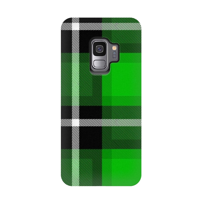 Galaxy S9 StrongFit Green Scottish Plaid by TMSarts