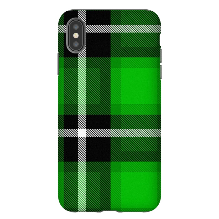 iPhone Xs Max StrongFit Green Scottish Plaid by TMSarts