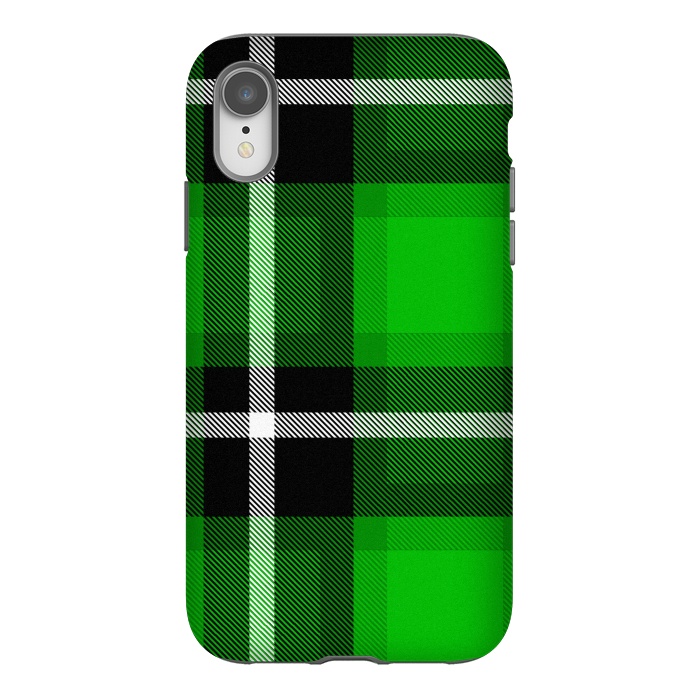 iPhone Xr StrongFit Green Scottish Plaid by TMSarts