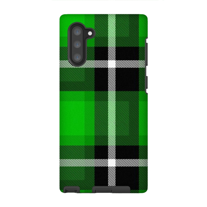Galaxy Note 10 StrongFit Green Scottish Plaid by TMSarts