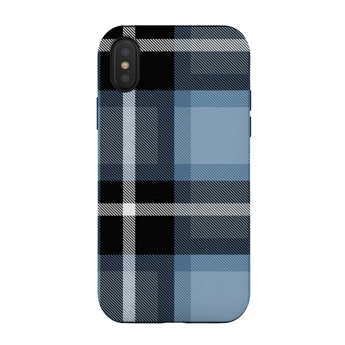 iPhone Xs / X StrongFit Mist Scottish Plaid by TMSarts