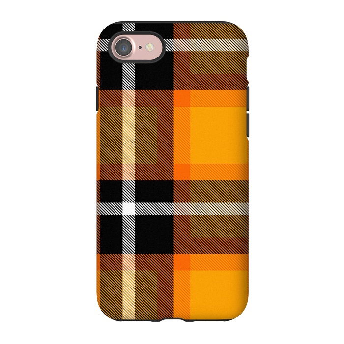 iPhone 7 StrongFit Orange Scottish Plaid by TMSarts