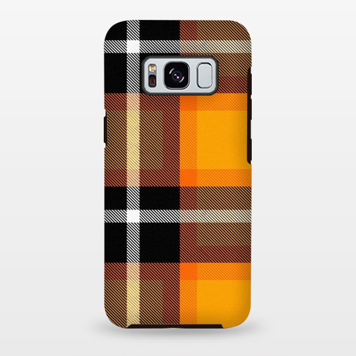 Galaxy S8 plus StrongFit Orange Scottish Plaid by TMSarts