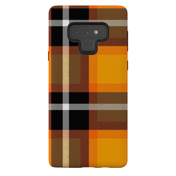 Galaxy Note 9 StrongFit Orange Scottish Plaid by TMSarts