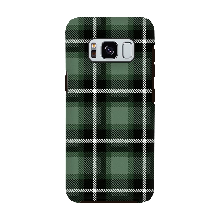 Galaxy S8 StrongFit Olive Scottish Plaid by TMSarts