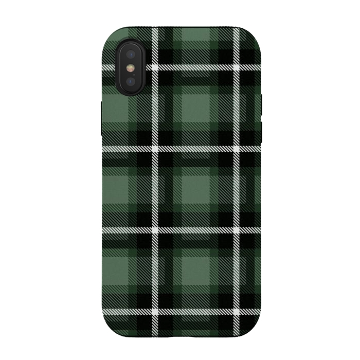 iPhone Xs / X StrongFit Olive Scottish Plaid by TMSarts