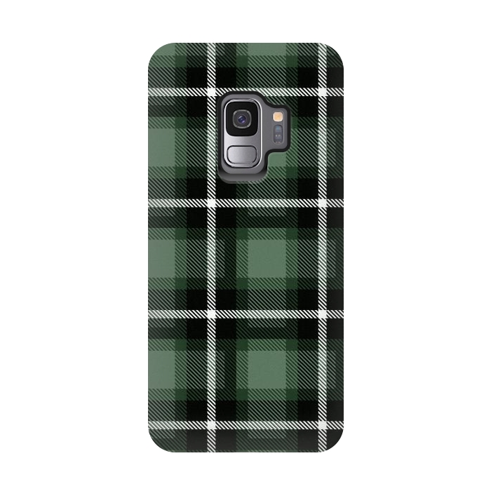 Galaxy S9 StrongFit Olive Scottish Plaid by TMSarts