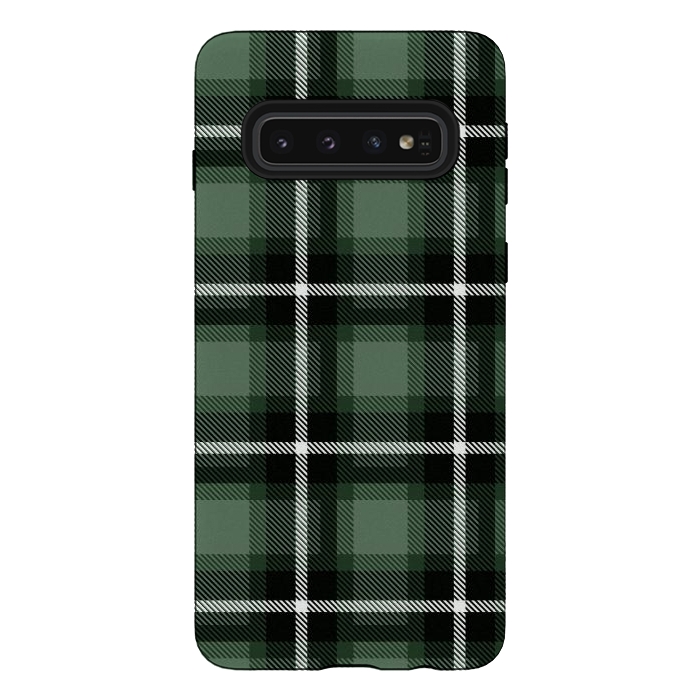 Galaxy S10 StrongFit Olive Scottish Plaid by TMSarts