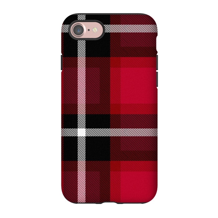 iPhone 7 StrongFit Red Scottish Plaid by TMSarts