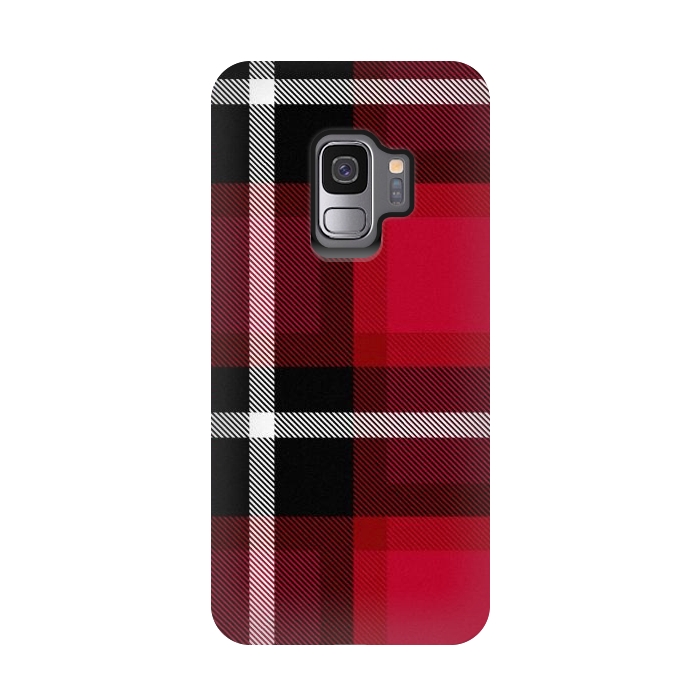 Galaxy S9 StrongFit Red Scottish Plaid by TMSarts