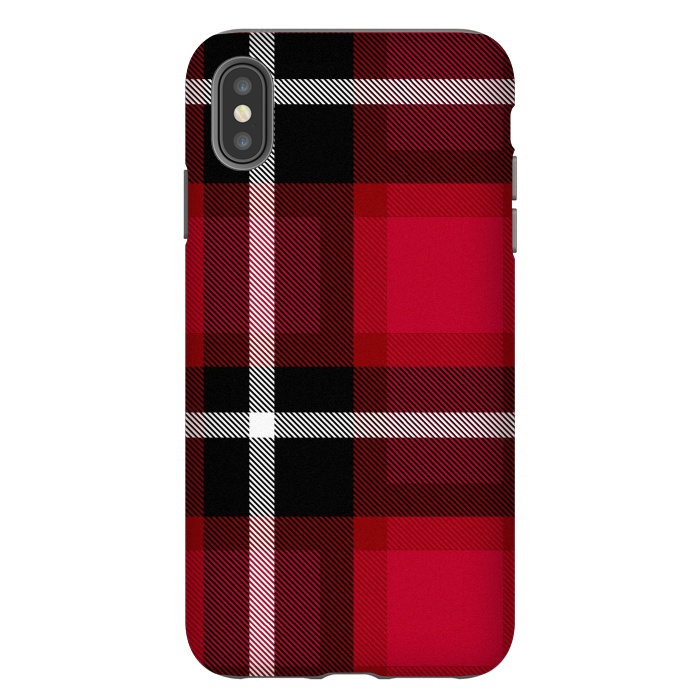 iPhone Xs Max StrongFit Red Scottish Plaid by TMSarts