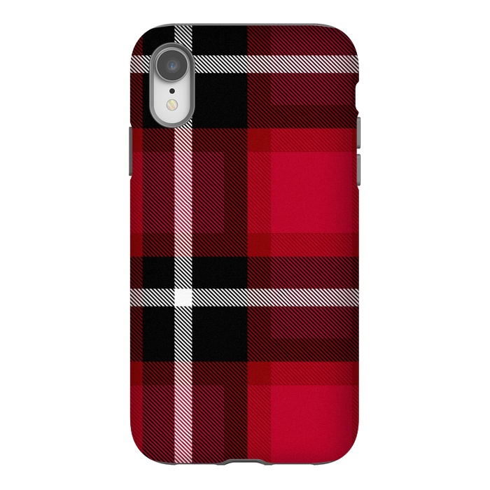 iPhone Xr StrongFit Red Scottish Plaid by TMSarts