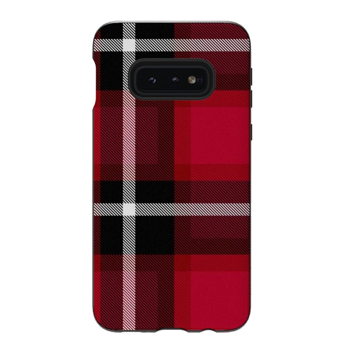 Galaxy S10e StrongFit Red Scottish Plaid by TMSarts