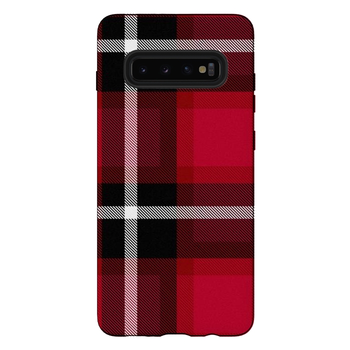 Galaxy S10 plus StrongFit Red Scottish Plaid by TMSarts