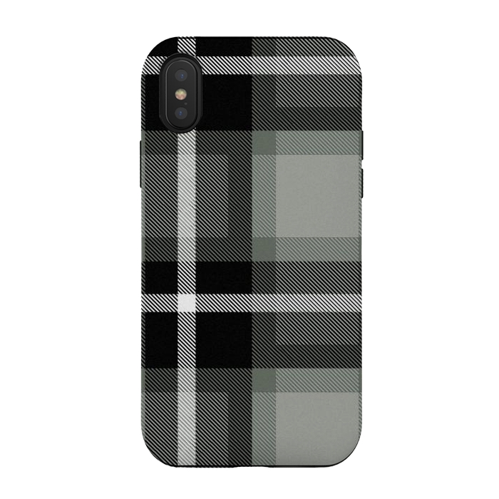 iPhone Xs / X StrongFit Warm Gray Scottish Plaid by TMSarts