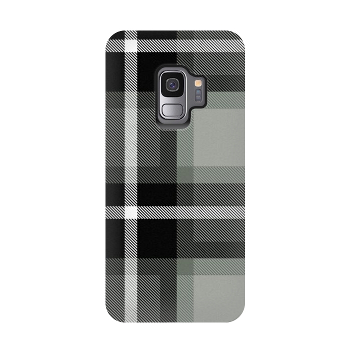 Galaxy S9 StrongFit Warm Gray Scottish Plaid by TMSarts