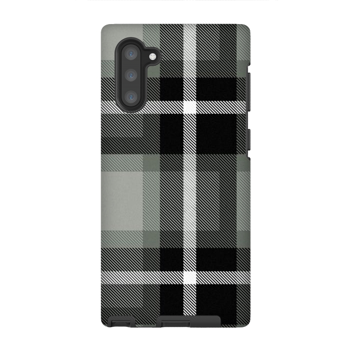 Galaxy Note 10 StrongFit Warm Gray Scottish Plaid by TMSarts