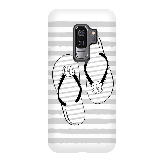 Galaxy S9 plus StrongFit Stylish striped flip flops by Martina