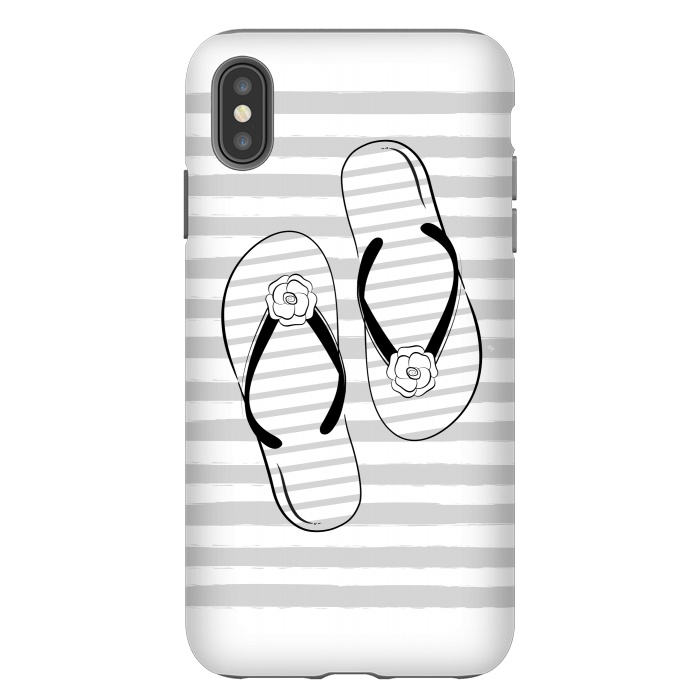 iPhone Xs Max StrongFit Stylish striped flip flops by Martina