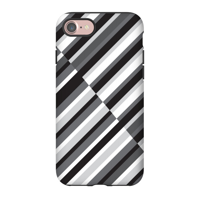 iPhone 7 StrongFit Black Crossing Striped by TMSarts