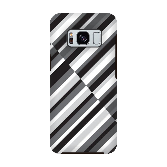 Galaxy S8 StrongFit Black Crossing Striped by TMSarts