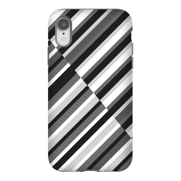 iPhone Xr StrongFit Black Crossing Striped by TMSarts