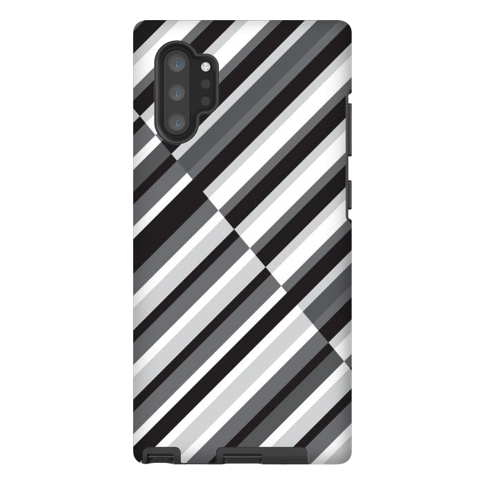 Galaxy Note 10 plus StrongFit Black Crossing Striped by TMSarts