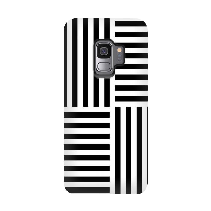 Galaxy S9 StrongFit Geo Black Stripes by TMSarts