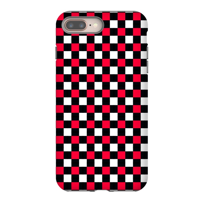 iPhone 7 plus StrongFit Red and Black Checkered by TMSarts