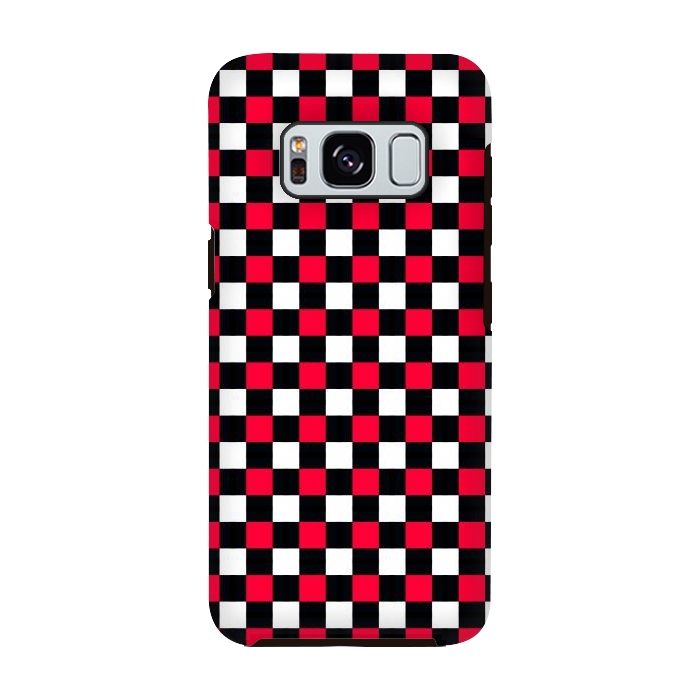 Galaxy S8 StrongFit Red and Black Checkered by TMSarts