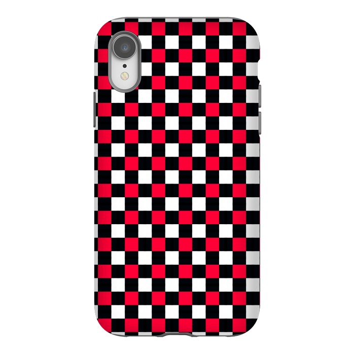 iPhone Xr StrongFit Red and Black Checkered by TMSarts