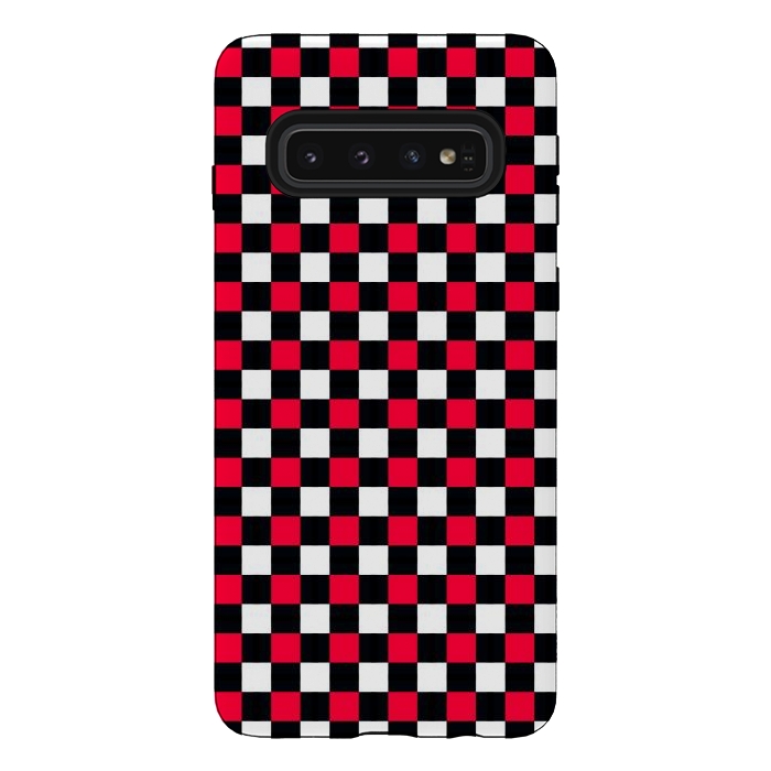 Galaxy S10 StrongFit Red and Black Checkered by TMSarts