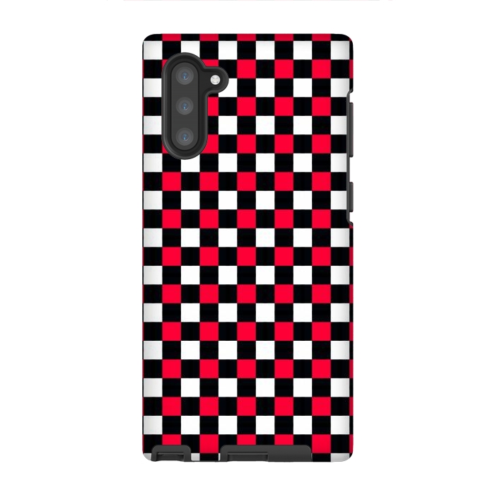 Galaxy Note 10 StrongFit Red and Black Checkered by TMSarts