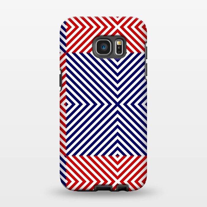 Galaxy S7 EDGE StrongFit Red Blue Crossing Diagonal Striped by TMSarts