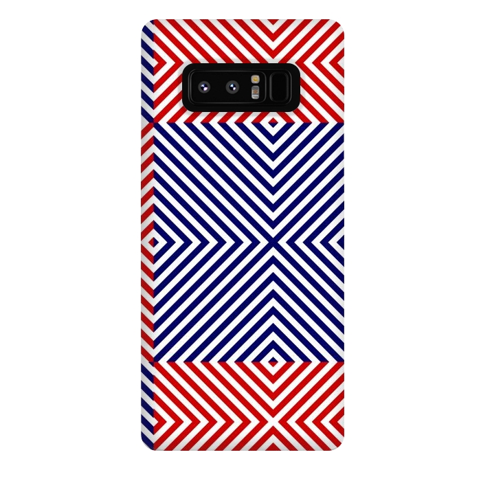 Galaxy Note 8 StrongFit Red Blue Crossing Diagonal Striped by TMSarts