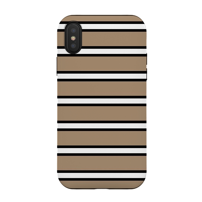 iPhone Xs / X StrongFit Khaki Contrast Stripes by TMSarts