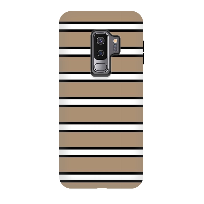 Galaxy S9 plus StrongFit Khaki Contrast Stripes by TMSarts