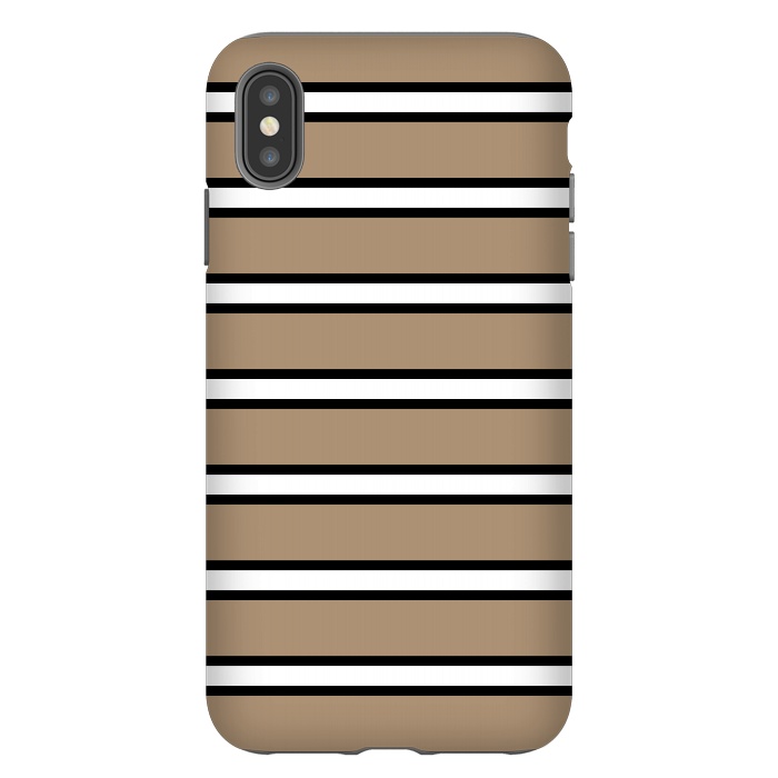 iPhone Xs Max StrongFit Khaki Contrast Stripes by TMSarts