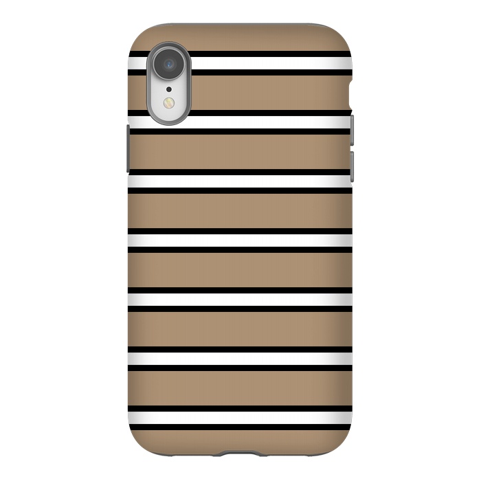 iPhone Xr StrongFit Khaki Contrast Stripes by TMSarts