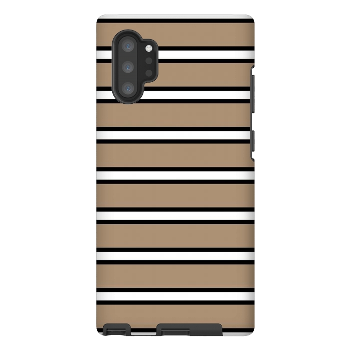 Galaxy Note 10 plus StrongFit Khaki Contrast Stripes by TMSarts